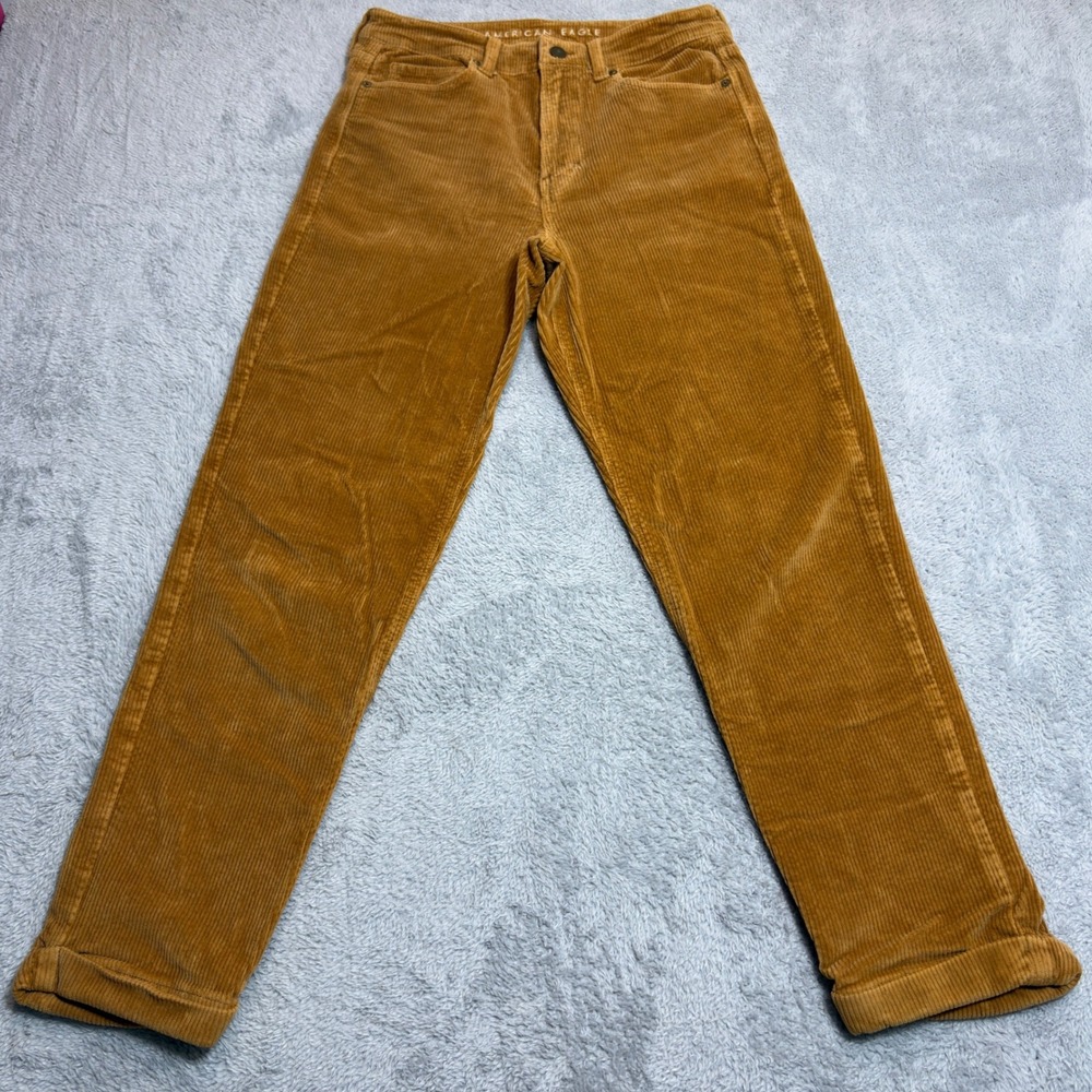 American Eagle Corduroy Pants Womens 6 Tan Super Stretch Straight Leg 28/26